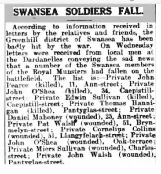 Newspaper article about John A Collins' son, Swansea c.1905